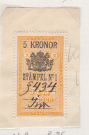 Zweden Fiskale Zegel Cat. Barefoot : Staempel (Adjustments) 14A Op Fragment - Revenue Stamps