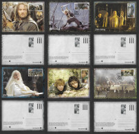 SE)2002 NEW ZEALAND, SERIES OF 6 LORD OF THE RINGS POSTCARDS, CHARACTERS, UNCIRCULATED, XF - Nuovi