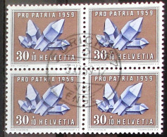 Schweiz Suisse Pro Patria 1959:"Amethyst" Zu WII 94 Mi 677 Yv 628 Block Mit Stempel Block ZÜRICH 3.XI.59 (Zu CHF 20.00) - Minéraux