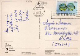 Philatelic Postcard With Stamps Sent From BAHAMAS To ITALY - Bahama's (1973-...)