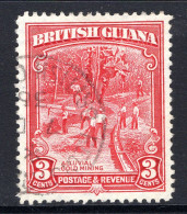 British Guiana 1934-51 KGV Pictorials - 3c Gold Mining - P.12½ - Used (SG 290) - Guyana Britannica (...-1966)