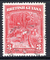 British Guiana 1934-51 KGV Pictorials - 3c Gold Mining - P.13 X 14 - Used (SG 290b) - Britisch-Guayana (...-1966)