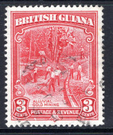 British Guiana 1934-51 KGV Pictorials - 3c Gold Mining - P.13 X 14 - Used (SG 290b) - British Guiana (...-1966)
