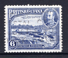 British Guiana 1934-51 KGV Pictorials - 6c Shooting Logs Over Falls Used (SG 292) - Guayana Británica (...-1966)