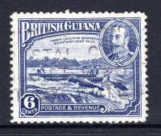 British Guiana 1934-51 KGV Pictorials - 6c Shooting Logs Over Falls Used (SG 292) - Guyana Britannica (...-1966)