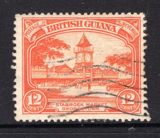 British Guiana 1934-51 KGV Pictorials - 12c Stabroek Market - P.12½ - Used (SG 293) - Guayana Británica (...-1966)
