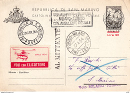 San Marino - Provvisoria Lire 20 Su 15 N. C 31B La Cartolina Risposta - Ongebruikt