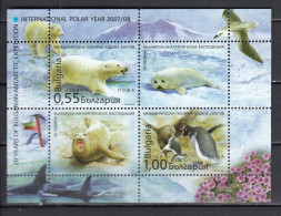 Bulgaria 2008 - International Polar Year (2007-2008): Animals, Mi-Nr. Bl. 296, MNH** - Ungebraucht