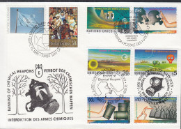 UNO NEW YORK  Trio-FDC 617-620, Mit G + W, Verbot Von Chemiewaffen, 1991 - Emisiones Comunes New York/Ginebra/Vienna