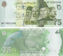 Pakistan, 75 Rupees 2022 UNC (NFT... Serial) - Pakistan