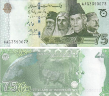 Pakistan, 75 Rupees 2022 UNC 75 Years Of Independence Of Pakistan. - Pakistan
