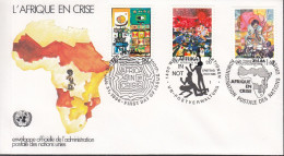 UNO NEW YORK  Trio-FDC 490, Mit G + W, Afrika In Not, 1986 - Gezamelijke Uitgaven New York/Genève/Wenen