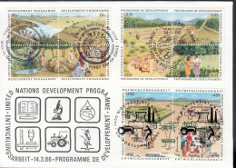 UNO NEW YORK  Trio-FDC 491-494, Mit G + W, Entwicklungsprogramm UNDP, 1986 - Gezamelijke Uitgaven New York/Genève/Wenen