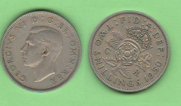 UK GB 2 Shillings 1950 / 1 Florin England Angleterre Inghilterra United Kingdom - J. 1 Florin / 2 Shillings