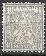 SVIZZERA - 1881 - HELVETIA SEDUTA - CON FILI DI SETA - C. 40 - NUOVO MNH** (YVERT 55 - MICHEL 22) - Nuevos