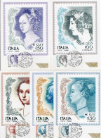 1999 Cartoline Maxi POSTE ITALIANE La Donna Nell'arte, X5 Cartoline - Cartes-Maximum (CM)