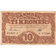 Billet, Danemark, 10 Kroner, 1937, KM:31a, TTB - Denemarken