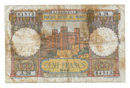 (Billets). Maroc. Morocco. 5 Francs 19.4.51 N° A.29 84913. P 45 - Maroc