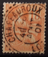 Type MOUCHON,Yvert No 117,15 C Orange,obl Cachet Facteur Boitier Tirete De CHAPEAUROUX, Lozère 29 Aout 1901  TTB - 1900-02 Mouchon