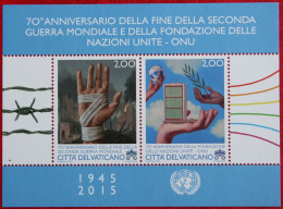 70 Years Of The End Of The Second World War 2015 Mi 48 1838-1839 Yv 1702 POSTFRIS / MNH / ** VATICANO VATICAN - Neufs