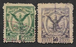 SD)1905 MEXICO  2 AGUILITA 1C & 50C FISCAL STAMPS, USED - Mexico