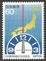 526 Japon Carte Map Centenaire Heure Standard Time Centenary MNH ** Neuf SC (JAP-651) - Physique