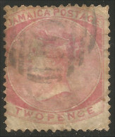 524 Jamaica 1860 Victoria 2p Rose (JAM-107) - Jamaica (...-1961)