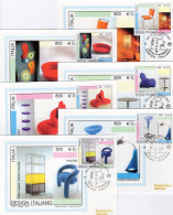 2001 Cartoline Maxi POSTE ITALIANE Design Italiano, Mobili E Complementi D'arredo, X6 Cartoline - Maximumkaarten