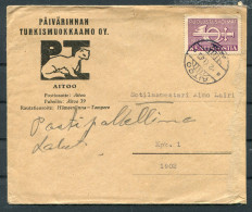 1943 Finland Illustrated Aitoo Violet Posthorn/Sword Feldpost Cover  - Storia Postale