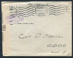 1942 Finland Kenttapostia Fieldpost Censor Cover  - Covers & Documents