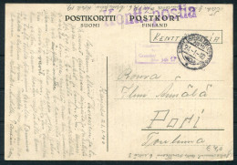 1940 Finland Kenttapostia Fieldpost Censor Postcard - Pori - Cartas & Documentos