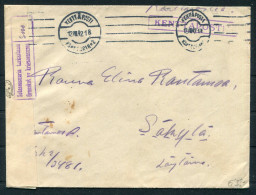 1942 Finland Kenttapostia Fieldpost Censor Cover - Sakyla - Storia Postale