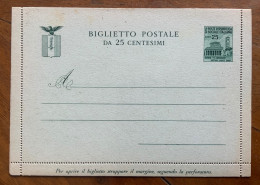 R.S.I.L BIGLIETTO POSTALE 25 C. -. NUOVO PERFETTO - Postwaardestukken