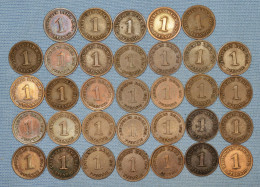 Deutsches Reich  1 Pfennig • 1907 - 1916 •  33 X  ► ALL DIFFERENT ◄  Most In High Grade • Lot / Collection • [24-297] - Verzamelingen