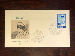 ICELAND FDC COVER 1970 YEAR NURSES HEALTH MEDICINE STAMPS - FDC