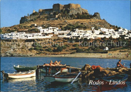 72287875 Lindos Lindo Boote Und Ruine Lindos Lindo - Griechenland