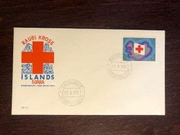 ICELAND FDC COVER 1975 YEAR RED CROSS HEALTH MEDICINE STAMPS - FDC