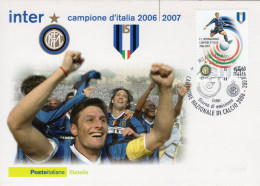 2007 Cartolina Maxi POSTE ITALIANE Inter Campione D'Italia - Cartas Máxima