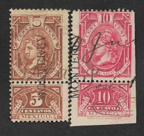 SD)1904 MEXICO  2 FISCAL STAMPS 5C & 10C WITH MONTERREY DISTRICT, USED - Mexico