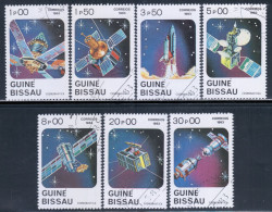 Guinea-Bissau 1983 Mi# 666-672 Used - Telecommunications Satellites And Space Shuttles - Guinea-Bissau