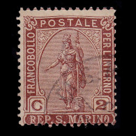 SAN MARINO STAMPS.1899.2c Brown .SCOTT 32.USED - Gebraucht