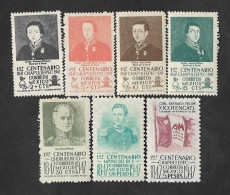 SD)1947 MEXICO  CENTENARY OF THE BATTLE OF CHAPULTEPEC, CHURUBUSCO, MOLINO DEL REY, CADETS, GENERALS, FLAG OF SAN BLAS, - Mexico