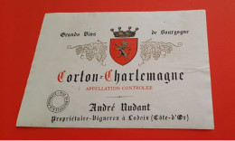 ETIQUETTE DECOLLEE / CORTON -CHARLEMAGNE / GRAND CRU / ANDRE NUDANT A  LADOIX - Bourgogne