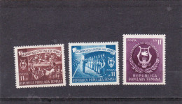 ROMANIA 1951 Music Week MNH. Michel 1288-90 - Unused Stamps