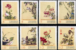 2017 TAIWAN OLD PALACE MUSEUM PAINTING OF BIRDS AND FLOWER  STAMP 8V - Ungebraucht