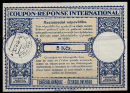 TSCHECHOSLOWAKEI TCHÉCO-SLOVAQUIE 1946, Lo14  5 Kcs. Int. Reply Coupon Reponse Antwortschein IAS IRC  PRAHA 10.07.46 - Covers & Documents