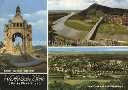 72285900 Porta Westfalica Kaiser Wilhelm Denkmal Jakobsberg Weserbruecke Hausber - Porta Westfalica