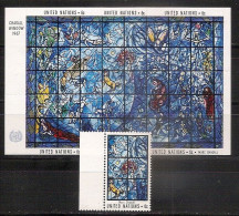UNITED NATIONS New York 1967●Chagall Window●Mi 189 & Bl 4●MNH - Unused Stamps