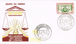 54381. Carta F.D.C. DZAOUDZI (Archipielago COMORES) 1963. Derechos Humanos. Droits De L'Homme - Comores (1975-...)