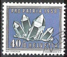 Schweiz Suisse Pro Patria 1958: "Kristall / Quartz" Zu WII 90 Mi 661 Yv 610 Mit Eck-Stempel ZÜRICH (Zu CHF 6.50) - Minéraux